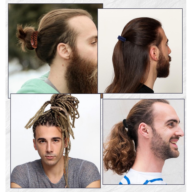 Men's Hair Ties, 10 Pack Men Bracelet Braided Hair Ties
