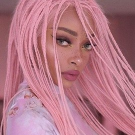 Pink Braid Lace Front Wig Braided Hair Wigs Synthetic Hair Realistic Long Ombre Peach Pink Braided Wigs for Black Women Heat Resistant Fiber Afro Drag Queen Cosplay Party Braids Wig 26Inch