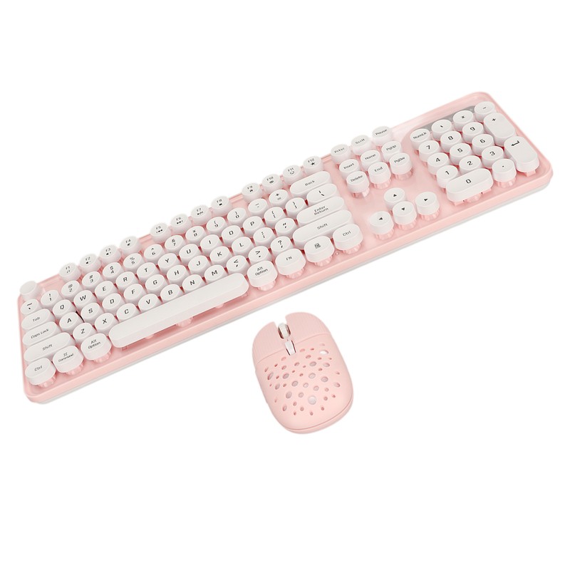 Wireless Keyboard and Mouse Combo Pure Color Retro 2.4G Wireless