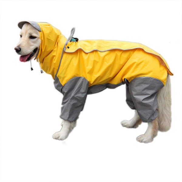 Patchwork raincoat for dogs, waterproof 4-legged rain jacket, pet raincoat
