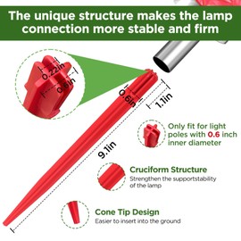 20PCS Solar Light Stakes, Plastic Landscape Stakes, 0.6X9.1 Inches Reinforced Ground Spikes, Garden Stakes Plant Suppor for Landscaping and Garden, Replacemen Stakes for Outdoor Lights