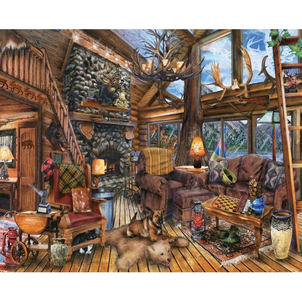 Springbok Puzzles - The Hunting Lodge - 1000 Piece Jigsaw Puzzle - Large 30 Inches by 24 Inches Puzzle - Made in USA - Unique Cut Interlocking Pieces