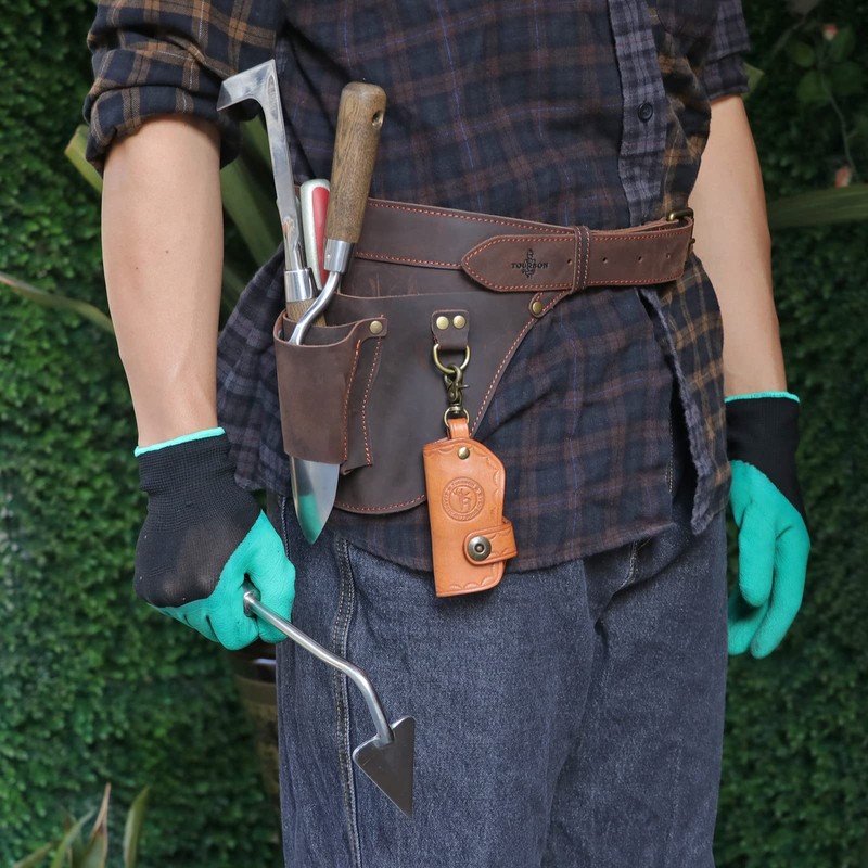 TOURBON Gardening Tool Belt Holder for Men Women, Adjustable Waist