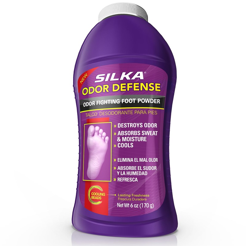 SILKA Odor Fighting Foot Powder, 6 oz.