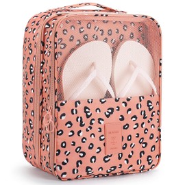 Shoe Travel Bags,Mossio Double Layer Closet Storage Organizer for Packing Multi Pink Leopard
