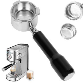 Yuezhongoo 51mm Bottomless Portafilter for CASABREWS 3700/CM5418,Stainless Steel 3-Ear Portable Portafilter,Mr. Coffee,Gevi Espresso Machines | 51mm Portafilter 3 Ears with Prongs Thickness 4mm