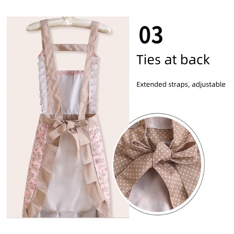 3 Pieces Aprons for Women with Pockets, Floral Kitchen Cooking