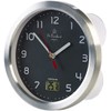 St. Leonhard Bathroom Clock: Bathroom Wall Clock with LCD Thermometer,
