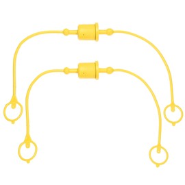 PATIKIL ISO-A 1/2 Hydraulic Coupler Male Dust Cap and Female Plug Cover, 2 Sets Hydraulic Quick Connect Coupling with Retention Ring Keeps Cap Connected to Hose, Yellow