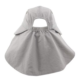 Muryobao Women's Sun Hat Outdoor UV Protection Foldable Packable Mesh Hat Wide Brim Summer Beach Fishing Cap with Neck Flap Light Grey