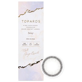 カラコン TOPARDS トパーズ 指原莉乃 さっしー ワンデー 10枚入り グレージュクォーツ（度あり）[-10.00]
