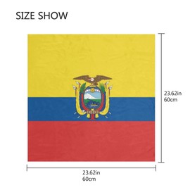 PMAIHNAS Women's Fashion Silk Scarf Ecuador Flag Square Satin Headscarf Neck Scarf Head Hair Wraps