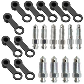 JUUDDENPARTS 10Pcs Hydraulic Brake Bleed Nipple Cap, Bolt Bleed Screw with Cap, for Master Cylinder Caliper M6 X 1 mm M7 X 1 mm M8 X 1.25 mm M10 X 1 mm M10 X 1.25 mm