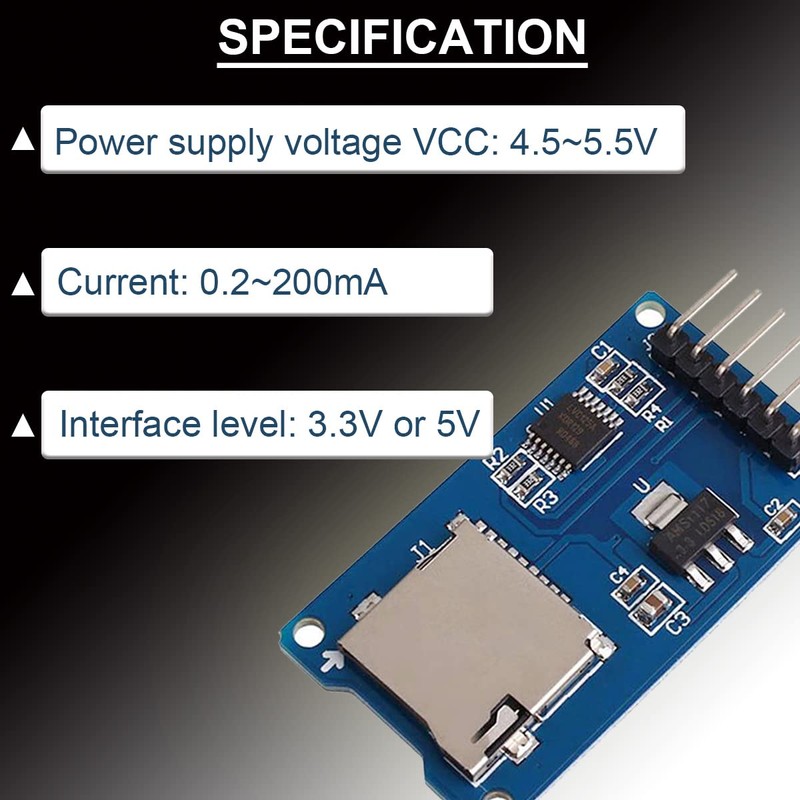 DAOKAI 5PCS Micro SD Card Module TF Card Adapter Reader