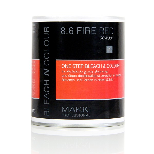 MAKKI Professional Bleach and Colour 1 Step Hair Colour Fire Red 8.6