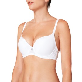 Sassa Women's Dirndl Push-up Bügel-bh Plain Push-Up Everyday Bra, White - Weiß (Weiß 00100), 36B (Manufacturer Size: 80B)
