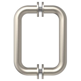 CRL 6" Brushed Nickel (BM Series) Tubular Back-To-Back Pull Handle