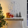 CLXEAST Large Modern 30 Inch Wall Clock Silver, Oversized Big