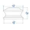 Woodway Solar Post Cap, in Copper, fits 5.5" Post, with