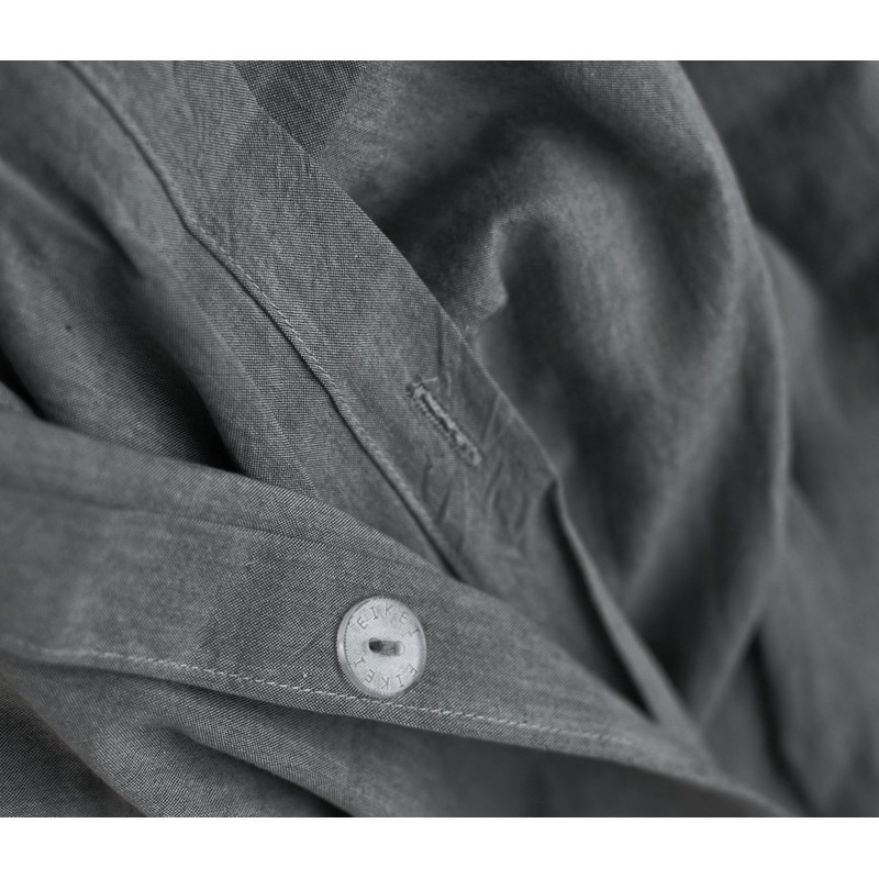 Eikei Washed Cotton Chambray Duvet Cover Solid Color Casual Modern