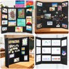 Small Trifold Poster Board 26" x 17",Black Science Fair Display