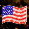 GLOWNOVA 20L Patriotic American Flag Shimmer Window Decoration