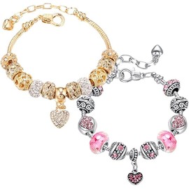 LUYANFX Bracelet Girls Charm Bracelet Girls Adjustable Bracelet Children Girls Bracelets Children Party Bag Jewellery Gifts for Girls Women, Stainless Steel, No Gemstone