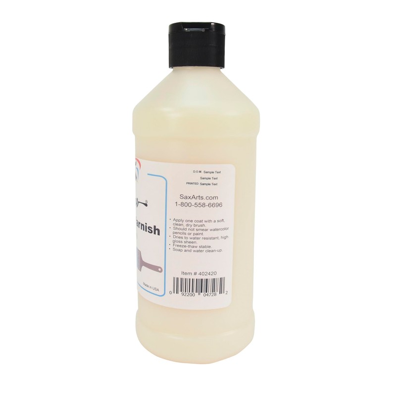 Sax 402420 True Flow Watercolor Varnish, High Gloss Sheen, 1