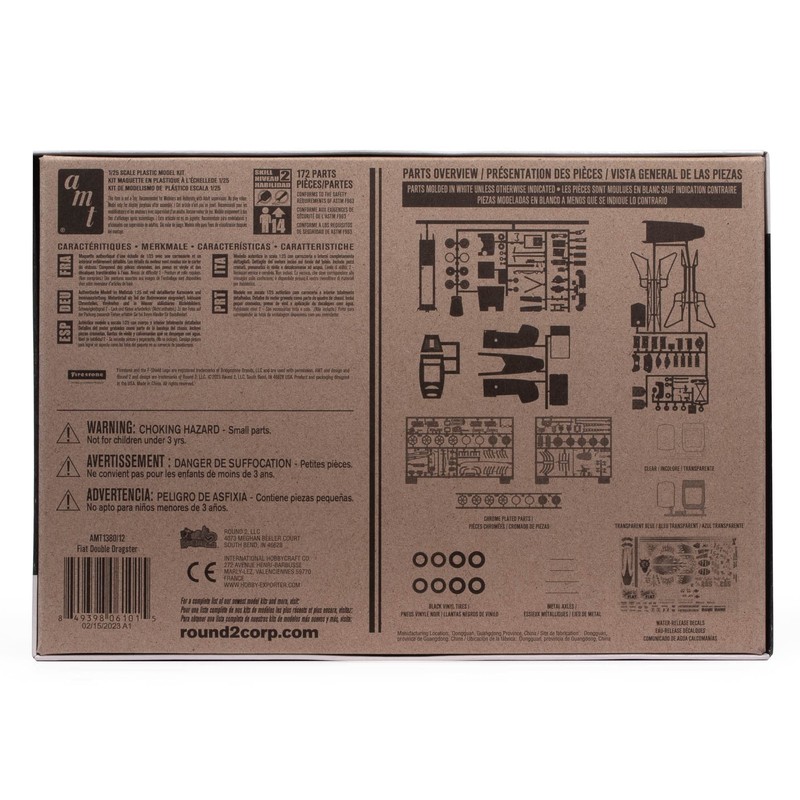AMT AMT1380/12 1/25 FIAT Double Dragster Model Kit, Multi-Colour
