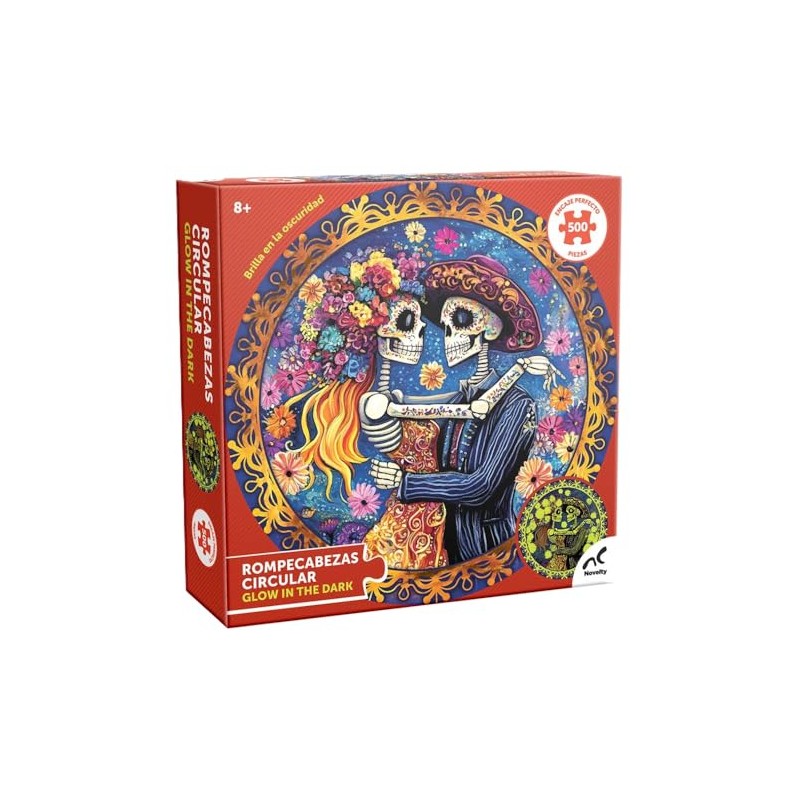 Rompecabezas Circular Glow In The Dark Catrina 500 Piezas