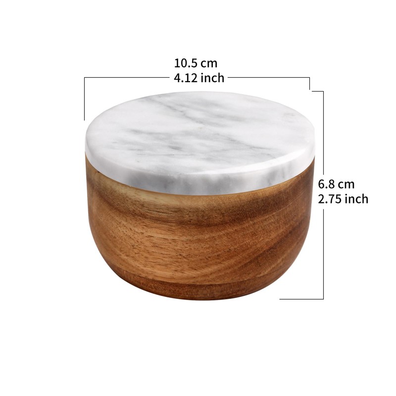 jalz jalz Large Wood Salt Box Salt cellar with Spoon