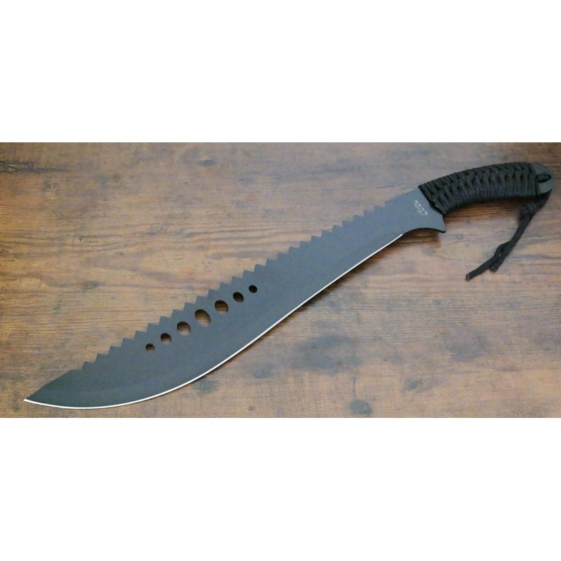 Tattva Tactical 21” Machete Black Medium Size Sawback Full Tang