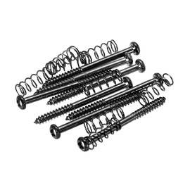 PATIKIL Bass Guitar Pickguard Mounting Screws with Spring M3x38mm Bass Pickup Ring Mounting Screws for Bass and Guitar Black 8 Pack