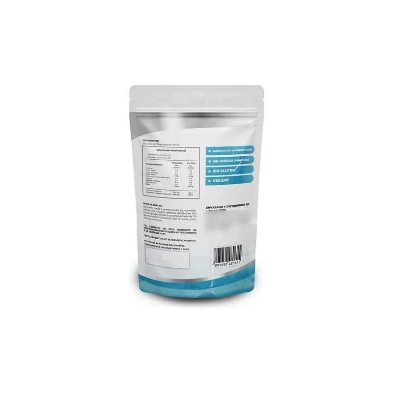 Naíma Glicinato de Magnesio Polvo 500g Sin Sabor Vegano y