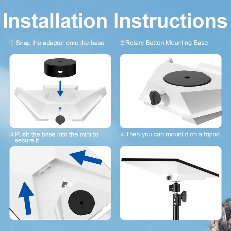 Starlink Mini Tripod Mount with Plate Connector and 1/4" Threaded