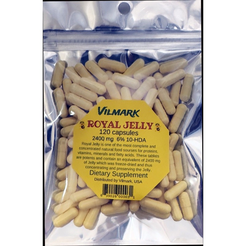Vilmark Royal Jelly 120 Capsules 2400 mg Non GMO Gluten