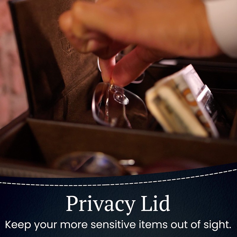 HOUNDSBAY Victory Valet Tray for Men Handmade PU Leather EDC