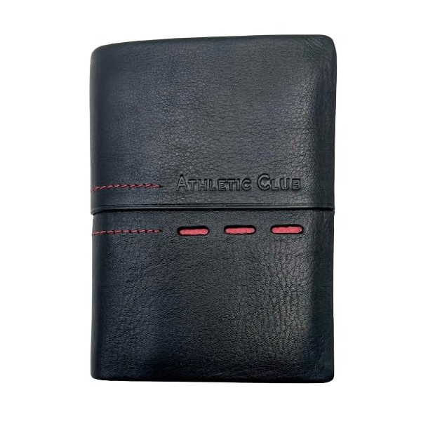 Athletic Club Black Classic Unisex Leather Wallet, black, Classic