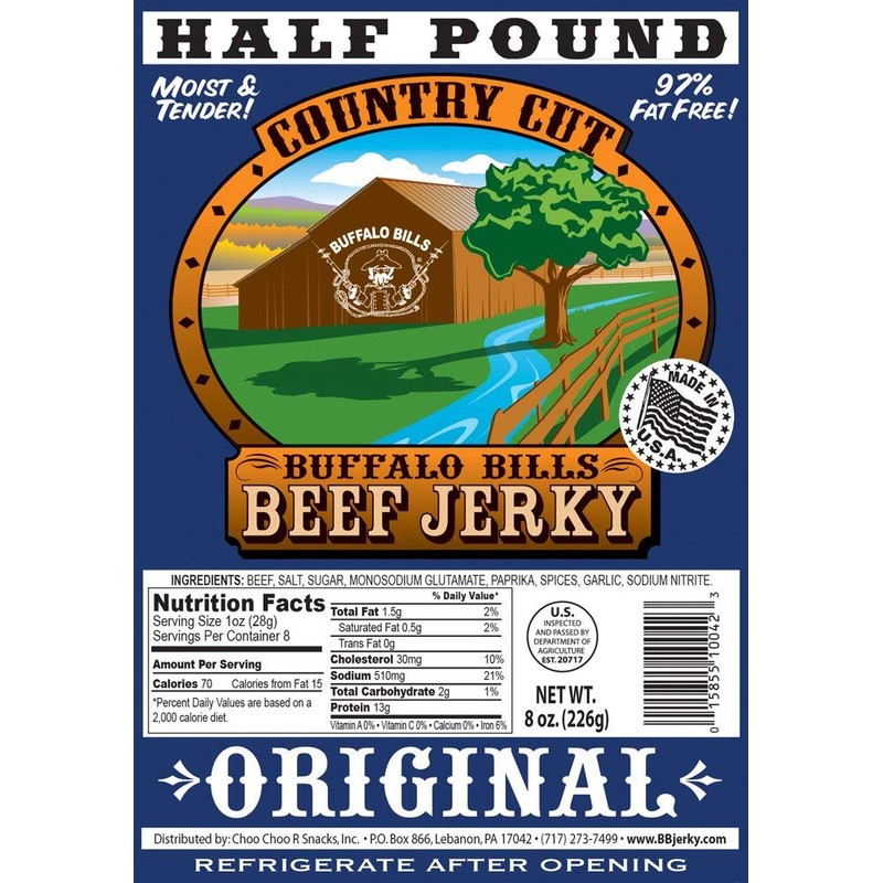 Buffalo Bills 8oz Original Country Cut Beef Jerky Pack (moist