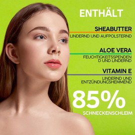 Face Cream Snail Slime 85% Moisturising and Anti-Wrinkle 100 ml, Nourishing Skin Care Cream with Hyaluronic Acid and Vitamin C/E for Men and Women, Made in Italy BELL'ITALIABIO