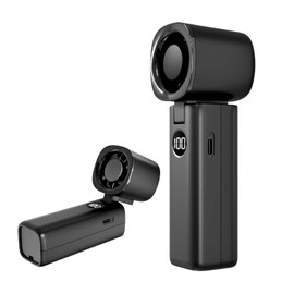 Motomate Portable Handheld Fan, Turbo Fans with 5 Gear Wind, Rechargeable Fan with 4000mAh Battery, Digital Display, High Speed Fans for Traveling, Outdoor, Hiking, Camping,Gift for Women Men(black)