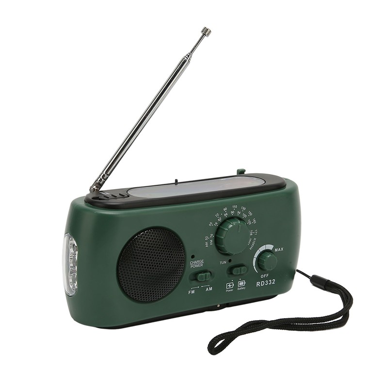 Solar Hand Crank Radio Multifunction Rechargeable Emergency Radio with Flashlight