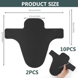 Hugfads Mountain Bike Mudguards Carbon Fibre Look Set of 2 - Heavy Duty Bicycle Splash Guards for Front and Rear Wheel, Universal for 20-29 Inch MTB and Fat Bikes