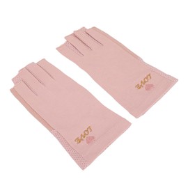 Greensen Fingerlose Maniküre UV -Schutz Dehnbar Atmungsaktiv für Nail Art Home Salon (Blassrosa-Grau)