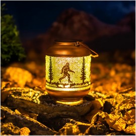 Bigfoot Solar Lanterns Outdoor Waterproof Hanging Solar Lights Big Foot Sasquatch Gifts for Men Women/Bigfoot Lovers Gifts Metal Decorative LED Lanterns for Garden Decor,Patio,Lawn,Pathway,Yard