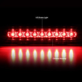 Chrome Housing Full LED Third 3rd Third Tail Brake Light Rear Center Stop Lamp Replacement for Dodge Charger 06-10