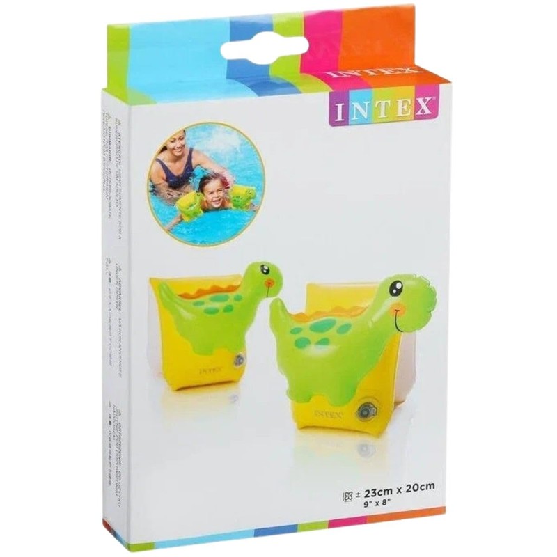 INTEX Floaty 56664 Dinosaur Inflatable Arm Band (Yellow x Green/FF/Jr)