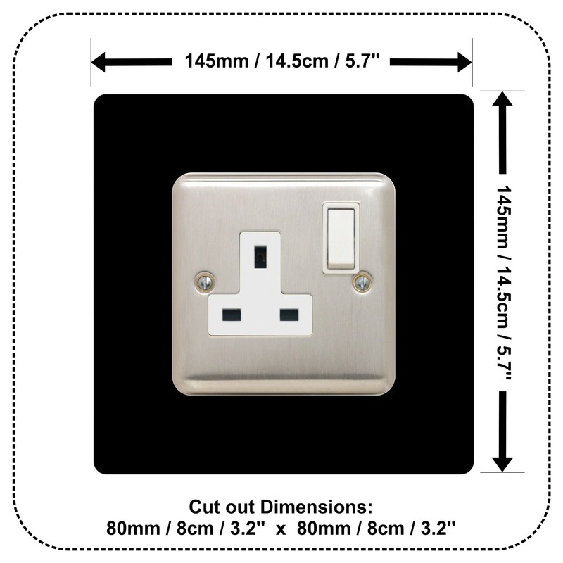 Single Socket Surround | Square | Acrylic Back Panel or