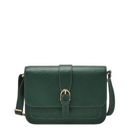 Fossil Women's Zoey Leather Medium Flap Crossbody Purse Handbag, Viridian (Model: ZB11021301)