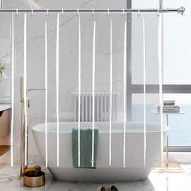 YISURE Clear Shower Curtain, Plastic Shower Curtain Liner for Bathroom, Transparent Shower Curtain with 3 Heavy Magnets 180x180cm